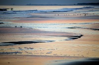 Ocean City beach at dusk in winter