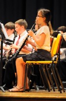 Elisa playing the oboe in the Edgewood band, 2011