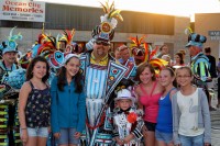 Girls posing with the Mummers