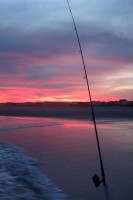 Fishing rod at sunset