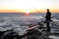 Uncle Sal on the rocks in Longport