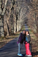 The girls on a walk in Tyler Park