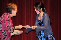 Gabriella receiving her Honor Society certificate