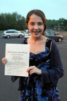 Gabriella with her Honor Society certificate