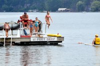 Elisa jumping into the Cayuga